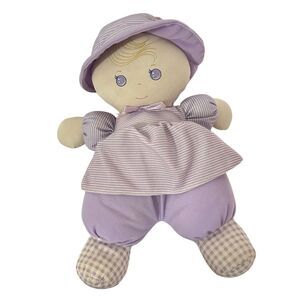 Vtg 2001 Geoffrey You & Me Infant Cloth Baby Doll Plush Purple 13” Toys R Us